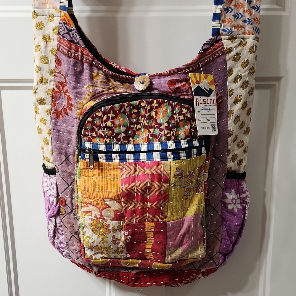 Rising International Multicolor Patchwork Shoulde… - image 2